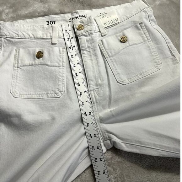 J.Crew Sailor Slim Wide-Leg Jean Women's 30T Tall White Patch Pockets NWT - Picture 11 of 14